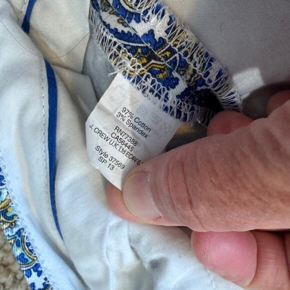 J. CREW dressy shorts, Size 8; Blue & Green Paisley print - Picture 8 of 11